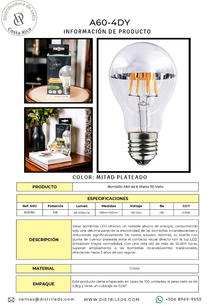 Bombillo A60-4DY plateado.webp