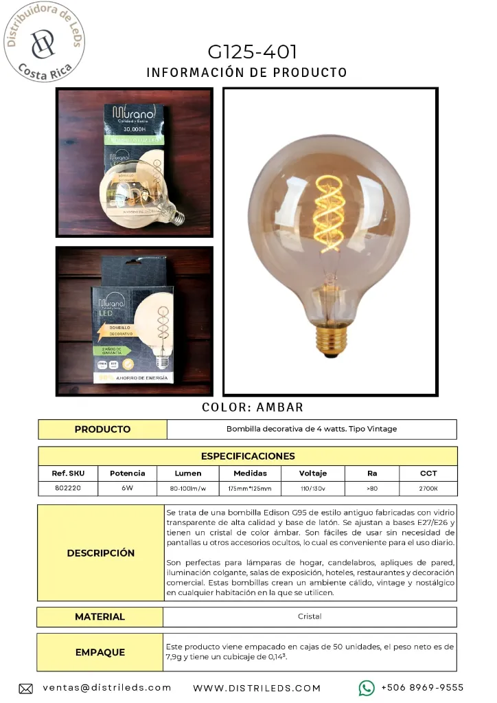 Bombillo G125-401 Ambar.webp