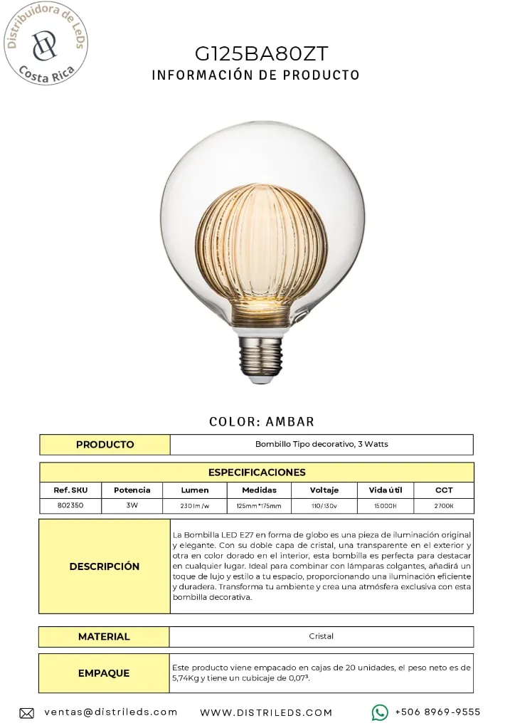 Bombillo G125BP80ZT Ambar.webp