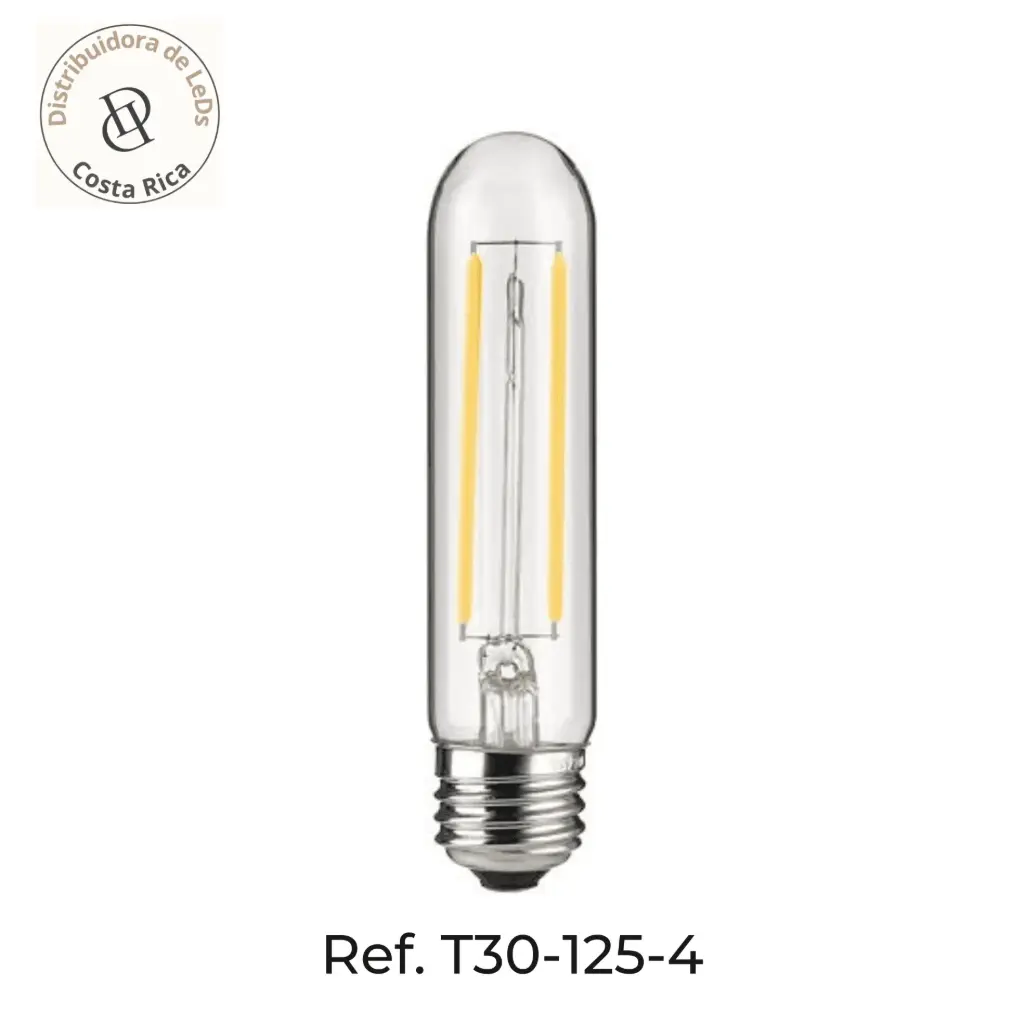 T30 E27 4W Tubular LED Bulb Warm White 2700K – Ref T30-125-4