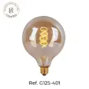 Bombillo LED Globo G125 E27 4W Claro y Ámbar Luz Cálida – Ref G125-401