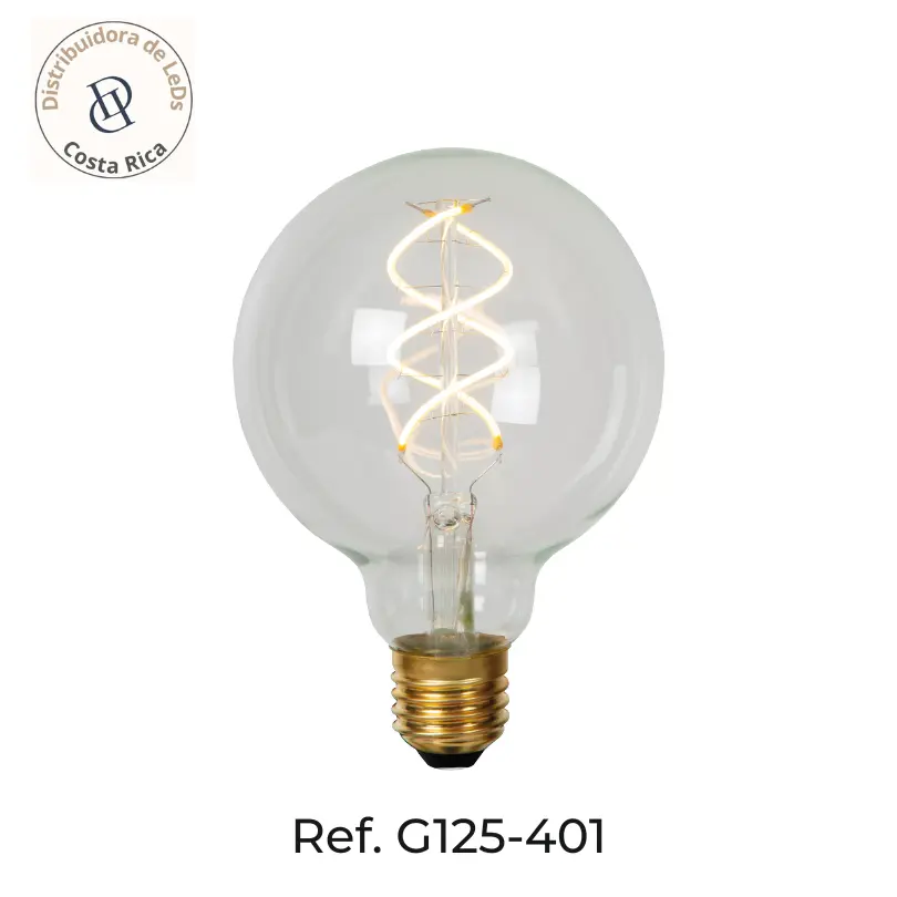 G125 E27 4W Clear and Amber Warm Light LED Globe Bulb – Ref G125-401