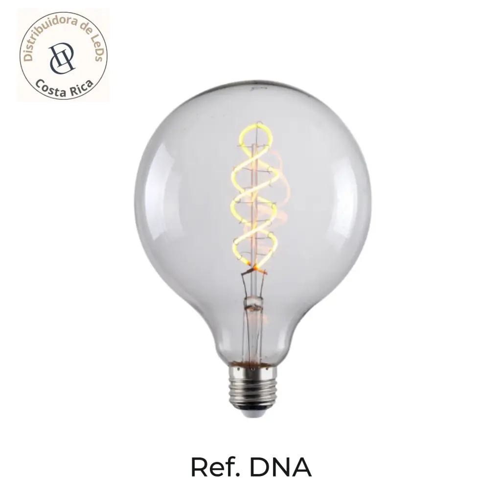 Bombillo LED Decorativo DNA 3.5W Claro-Ambar y Ahumado 2000K – Ref DNA