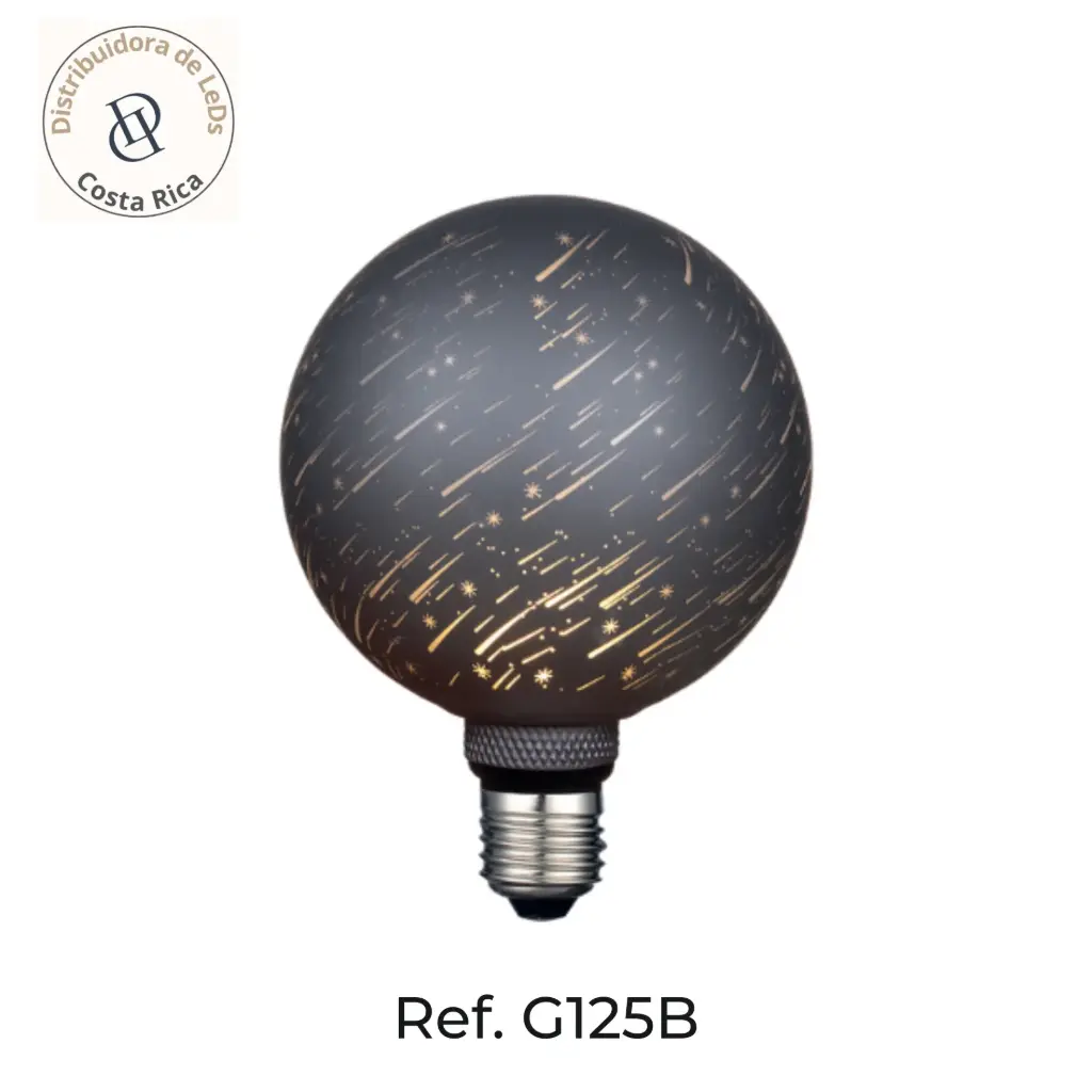 Bombillo LED Decorativo Globo Negro 6W 1800K – Ref G125B-M
