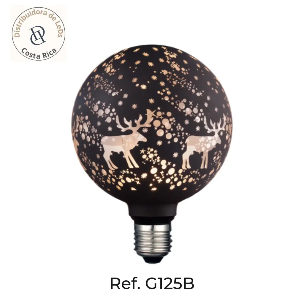 [SKU802320] Bombillo LED Decorativo Globo Negro 6W 1800K – Ref G125B-C