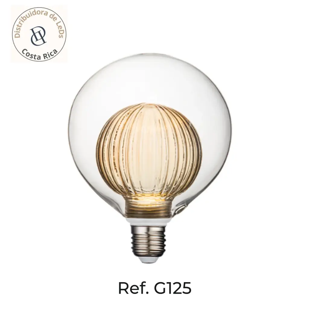 Bombillo dentro de bombillo LED Decorativo Globo Ambar 3W – Ref G125BP80ZT