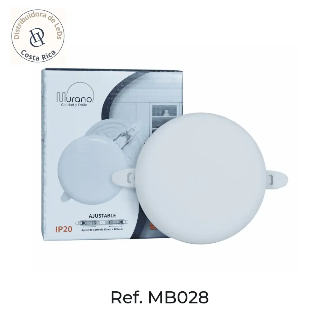 PANEL LED REDONDO DE EMPOTRAR MB028 FROST 36W 3600LM 85-265V 6500K- 4000K-3000K CORTE AJUSTABLE 225mm 8,85pulg 180 GRADOS