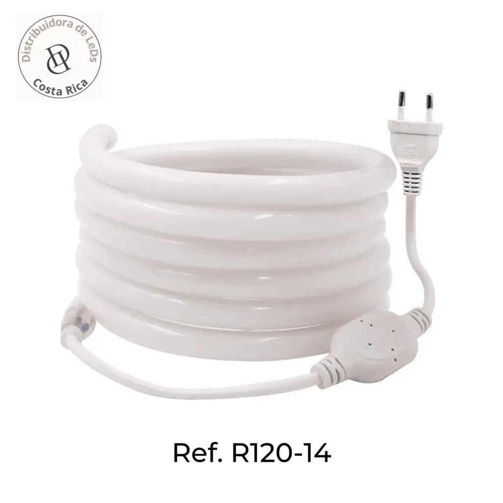Rollo de Cinta LED Neón Redonda 50 Metros 110-130V  Exterior – Ref R120-14